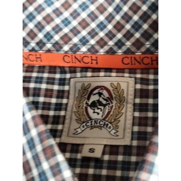 Cinch Button Up Shirt Men‎ Sz S Plaid Long Sleeve Embroidered Cowboy Western - Picture 7 of 7